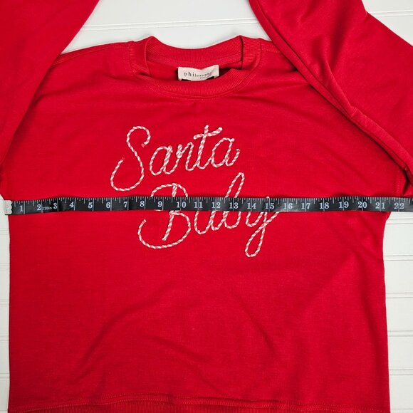 Philosophy Santa Baby Women's Red Ultra Soft Holiday Sweatshirt Size M NWT - Picture 12 of 15